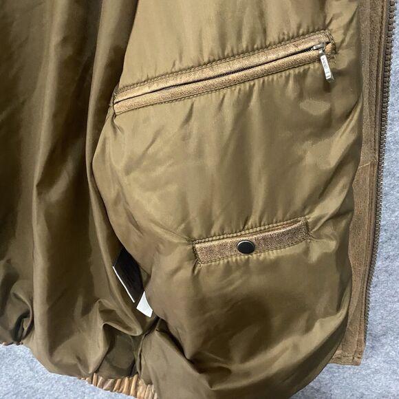 Vtg Wilsons Leather Motorcycle Bomber‎ Jacket Mens Sz L Cognac Brown 80's - Picture 4 of 16